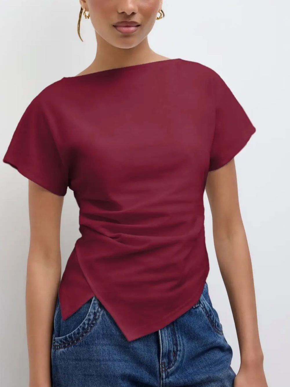 Cider Asymmetrical Boatneck Top
